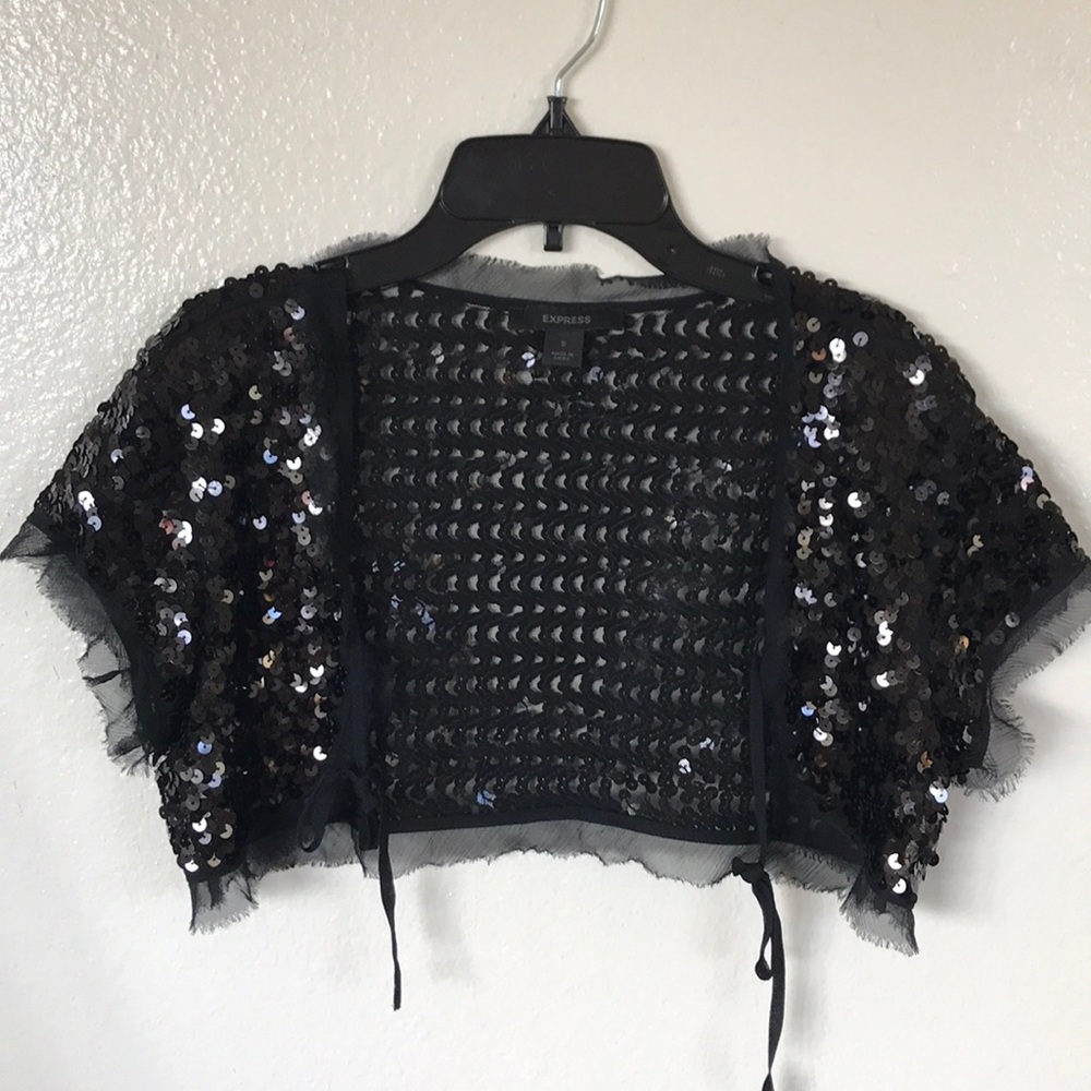 Express sequined bolero cardigan